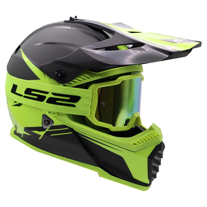 LS2 CHARGER GOGGLES MOTOKROS GÖZLÜK (IRIDIUM CAMLI) NEON SARI ürün görünümü 3