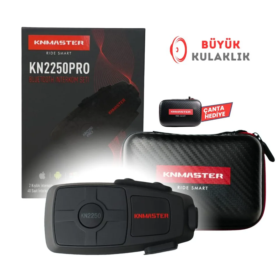 KNMASTER KN2250 PRO MOTOSİKLET KASK İNTERKOM BLUETOOTH INTERCOM KULAKLIK SETİ ürün görünümü 1